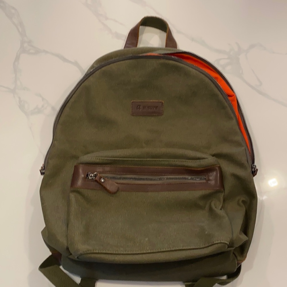 Vintage olive green laptop bookbag